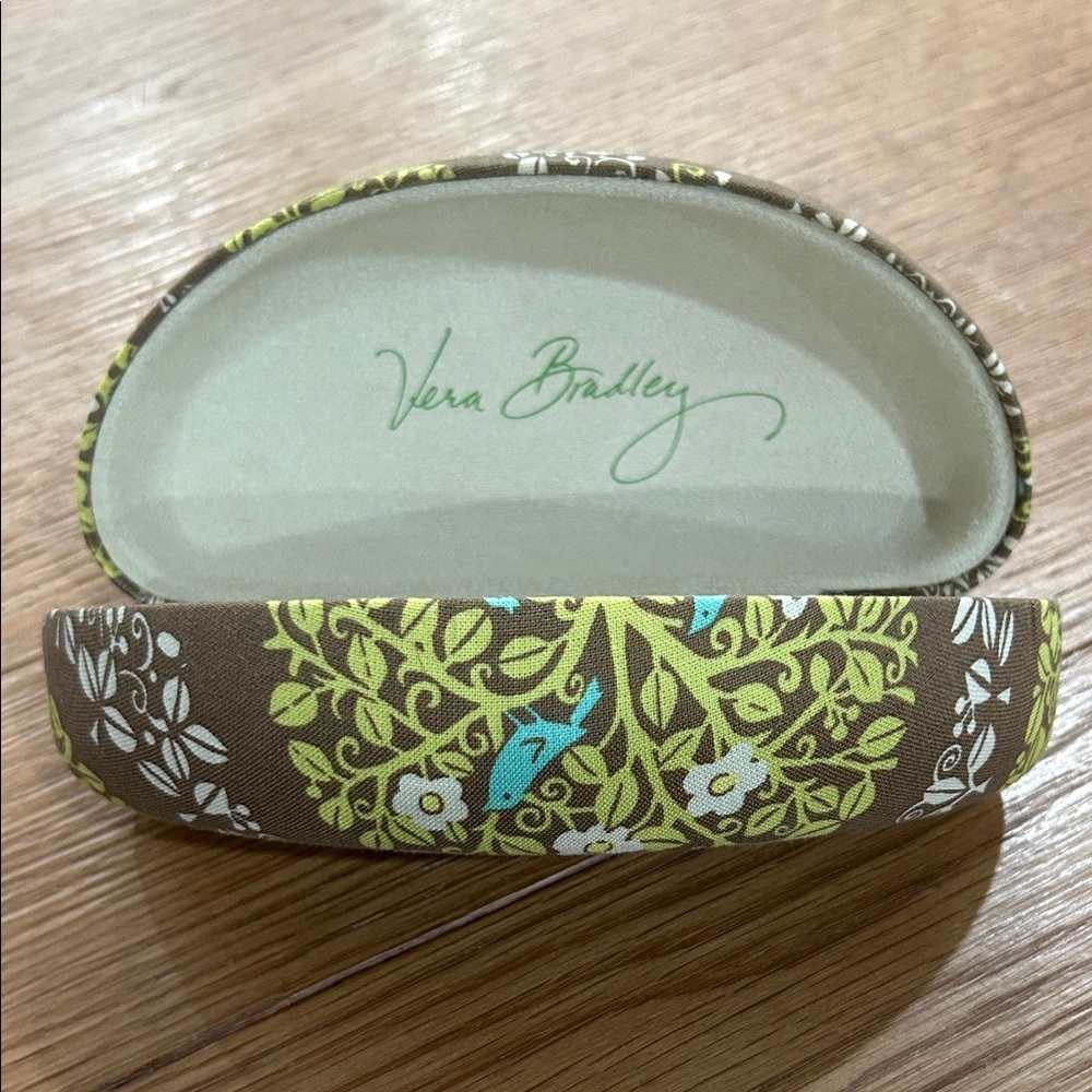 Vera Bradley Brown and Green Floral Glasses Case